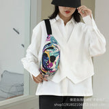 Women's Sports Waist Bag Nylon Multi-layer Chest Backpack
