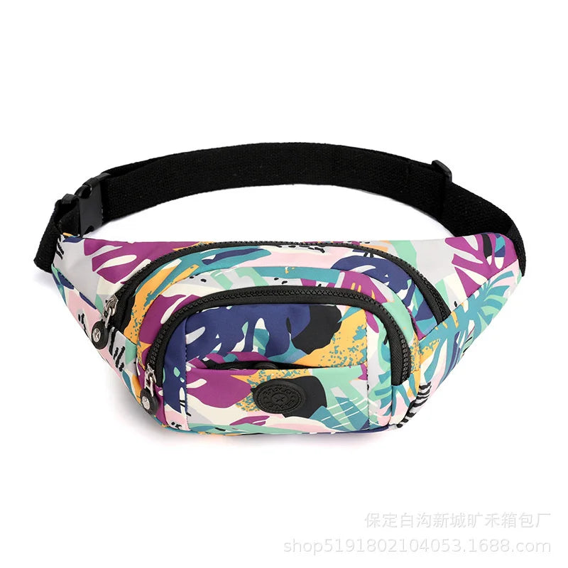 Women's Sports Waist Bag Nylon Multi-layer Chest Backpack