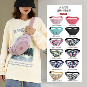 Women's Waist Bag Printing Large Capacity Nylon Cloth Storage Chest Bag