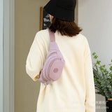 Women's Waist Bag Printing Large Capacity Nylon Cloth Storage Chest Bag