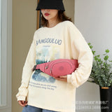 Women's Waist Bag Printing Large Capacity Nylon Cloth Storage Chest Bag