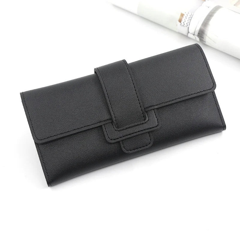 Women's Long Three Fold Pu Wallet Zero Wallet Card Position Hand Bag