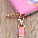 Peacock Print Long Zipper Wallet for Women