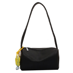 Wide Strap PU Leather Hand-Held Bag