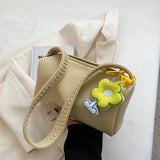Wide Strap PU Leather Hand-Held Bag