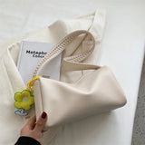 Wide Strap PU Leather Hand-Held Bag