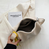 Wide Strap PU Leather Hand-Held Bag