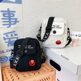 Yellow Messenger Bag Female Canvas Cartoon Crossbody Shoulder Waist Bag