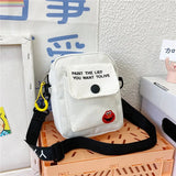 Yellow Messenger Bag Female Canvas Cartoon Crossbody Shoulder Waist Bag