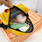 Yellow Messenger Bag Female Canvas Cartoon Crossbody Shoulder Waist Bag