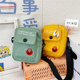 Yellow Messenger Bag Female Canvas Cartoon Crossbody Shoulder Waist Bag