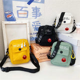 Yellow Messenger Bag Female Canvas Cartoon Crossbody Shoulder Waist Bag