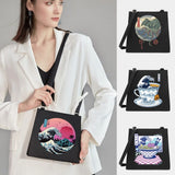 Women Shoulder Messenger Crossbody Tote Bag Wave Series Pattern Small Square Bag