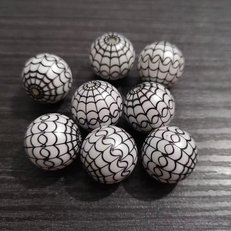Acrylic Matte Pearl Spider Web Beads 100pcs Chunky Halloween Necklace