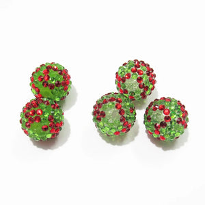 20mm 100pcs Resin Rhinestone Beads Christmas Chunky Jewelry