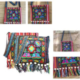 Vintage Ethnic Shoulder Bag Embroidery Boho Hippie Tassel Tote Messenger