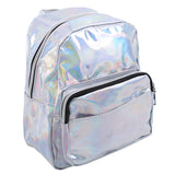 Silver Pink Small Backpack Teenage Girls Women Girls Bag