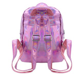 Silver Pink Small Backpack Teenage Girls Women Girls Bag