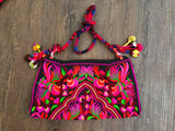 Ethnic embroidery women bags pompon cloth bags Vintage Messenger shoulder bags