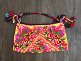 Ethnic embroidery women bags pompon cloth bags Vintage Messenger shoulder bags