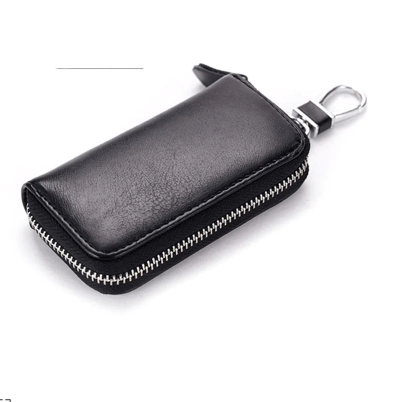Leather Car Key Case Wallet Multifunction Key Holders 6 Key Rings