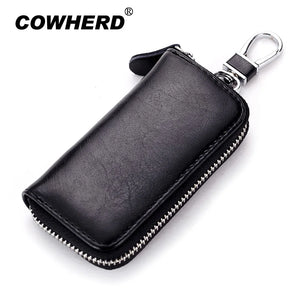 Leather Car Key Case Wallet Multifunction Key Holders 6 Key Rings