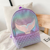 Girls Sequined Fish Tail Backpack Dream Colorful School Bag