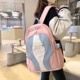 Large Capacity Girls School Backpack Women Bags Letters Female Bagpack Travel La