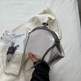 Vintage Weave PU Leather Bag Two Chain Straps