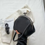 Vintage Weave PU Leather Bag Two Chain Straps
