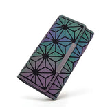 Women Luminous Clutch Wallet Geometric Zip Money Purse