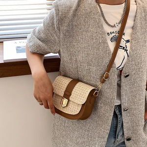 Women's Woven Shoulder Bag Saddle Bag