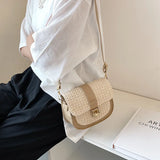 Women's Woven Shoulder Bag Saddle Bag