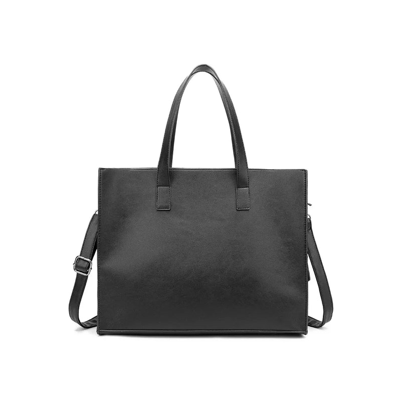 Men's PU Leather Tote Bag Single Shoulder Bag Handbag Briefcase Business Bag