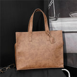 Men's PU Leather Tote Bag Single Shoulder Bag Handbag Briefcase Business Bag