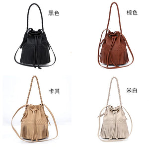 Newhotstacy Bucket Bag Ladies Handbag with Tassel Lace