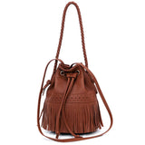 Newhotstacy Bucket Bag Ladies Handbag with Tassel Lace