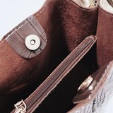 Crocodile Pattern Shoulder Bag Bucket Satchel