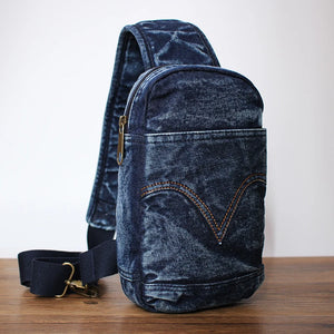 Women's Denim Chest Bag Single Shoulder Messenger Bag