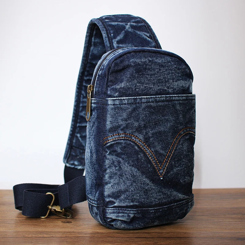Women's Denim Chest Bag Single Shoulder Messenger Bag
