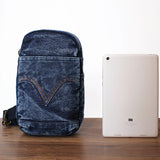 Women's Denim Chest Bag Single Shoulder Messenger Bag