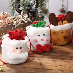 Christmas Candy Holder Bag Plush Toilet Roll Paper Cover Decor