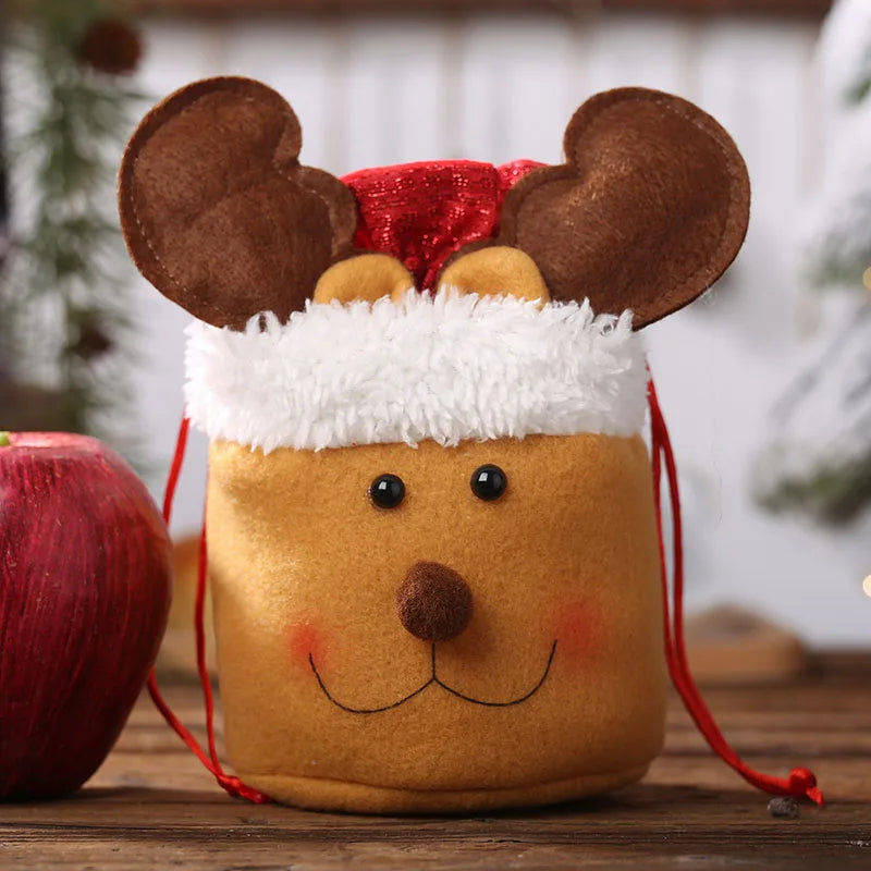 Christmas Candy Holder Bag Plush Toilet Roll Paper Cover Decor