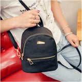 Women Mini Backpack PU Leather College Shoulder Satchel Rucksack