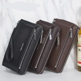 Men's Long Wallet Zipper Clutch Large Capacity Handbag
