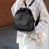 PU Leather Multipurpose Backpack Shoulder Bag for Travel