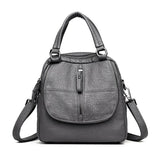 PU Leather Multipurpose Backpack Shoulder Bag for Travel