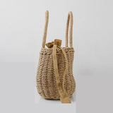 Sweet Knitted Beach Bag Drawstring Tote Handbag