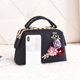 Newposs Embroidery Flower Shoulder Bag Women's Handbag