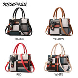 Newposs Casual Plaid Shoulder Bag Stitching Wild Messenger Female Totes